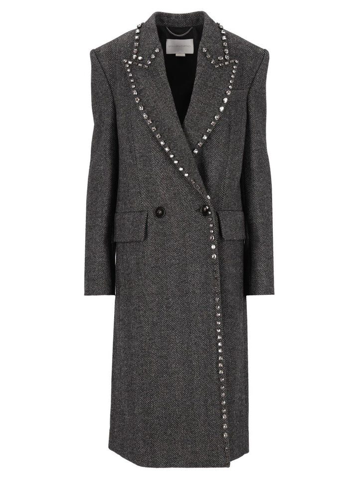 Stella Mccartney Embellished Coat Coats - Grey | d720116fdc781b96888351a9d38bf2ddcb2ece2b