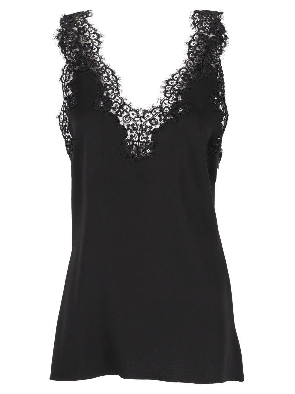 Stella Mccartney Top With Lace Details Tops - Black | 37d839b2e87f3e0a9718d60922dee02d992dd83f