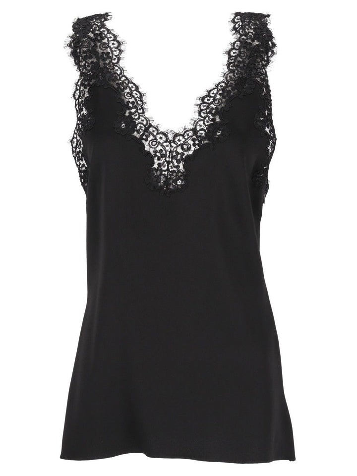 Stella Mccartney Top With Lace Details Tops - Black | 37d839b2e87f3e0a9718d60922dee02d992dd83f