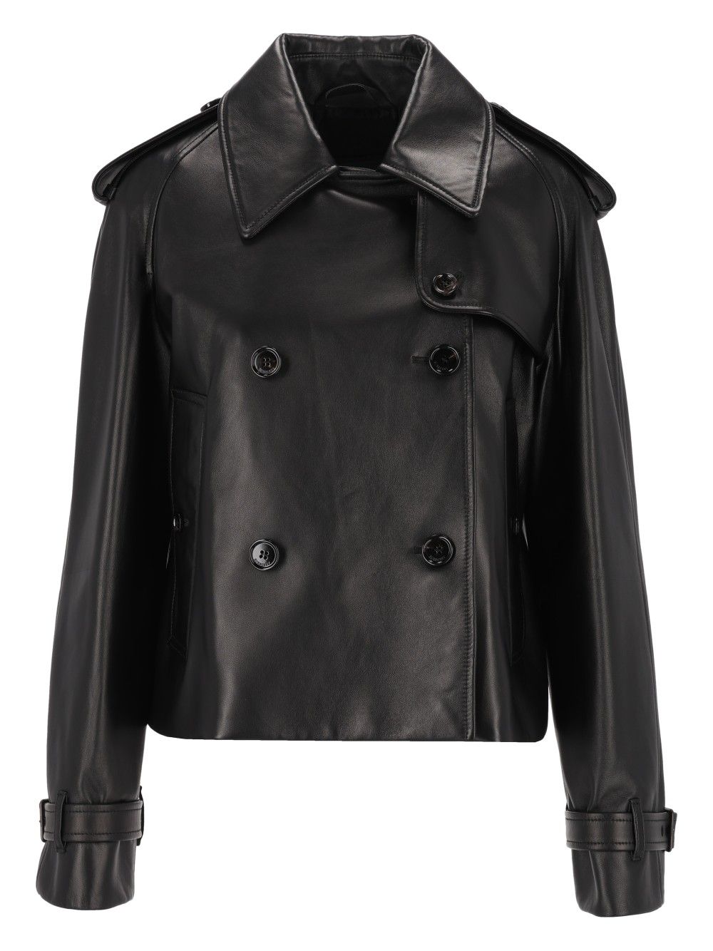 Burberry Mayfair Cropped Leather Trench Jacket Jackets - Black | 27922c4332008e2b69cc8b699b5c47fa7204ed61
