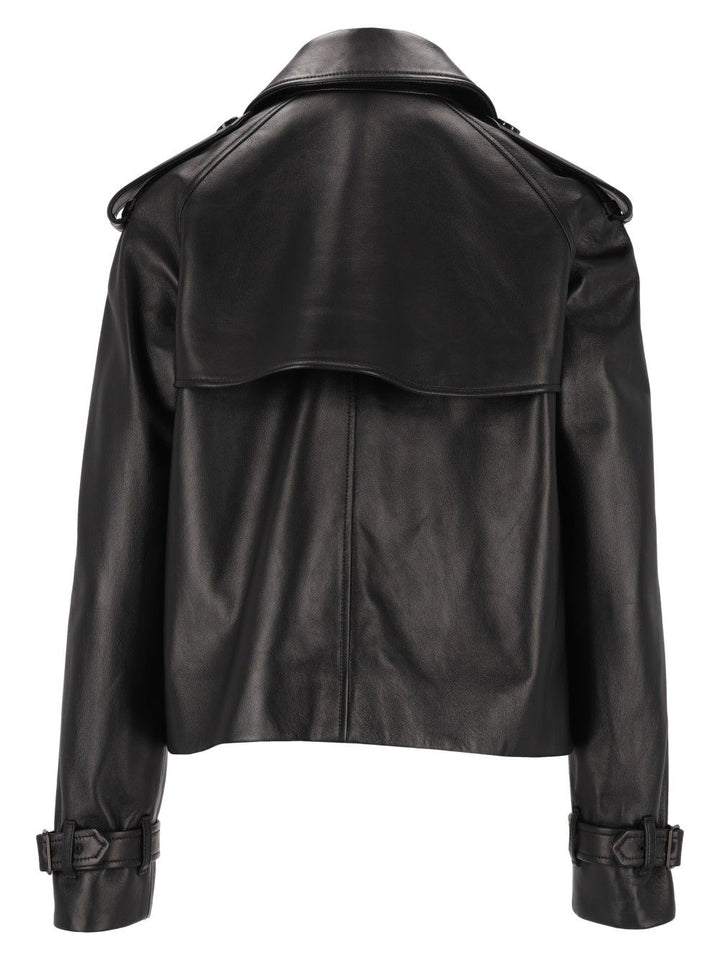 Burberry Mayfair Cropped Leather Trench Jacket Jackets - Black | 569c939fe60405bffda47151803ad9c206b4ce5b