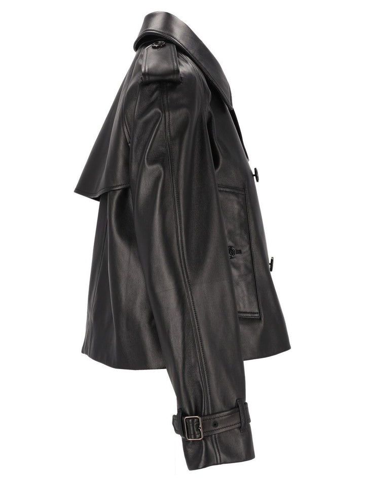 Burberry Mayfair Cropped Leather Trench Jacket Jackets - Black | 7dd7a0039736ee6781e548d42bd5f787fdd4d01f
