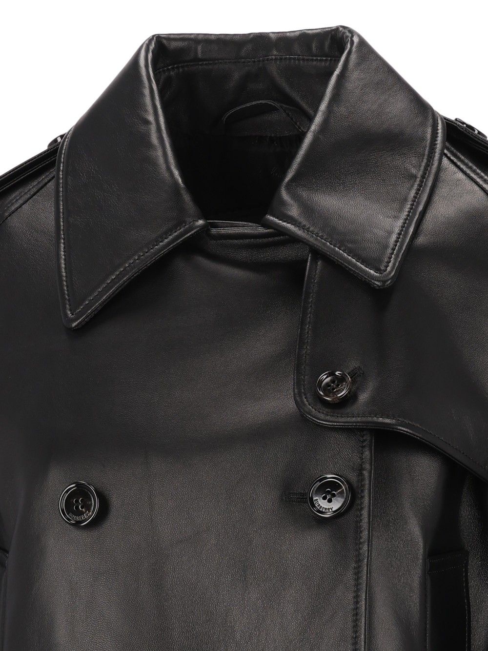 Burberry Mayfair Cropped Leather Trench Jacket Jackets - Black | caa5dc966074dc07ffd83a86e4655cd82a0b222e