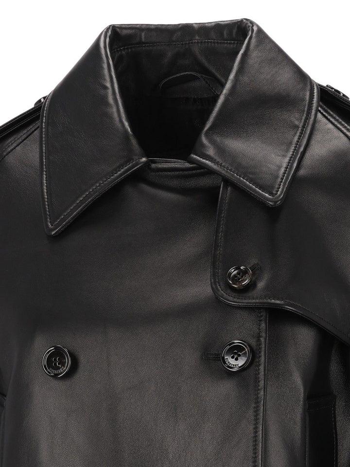 Burberry Mayfair Cropped Leather Trench Jacket Jackets - Black | caa5dc966074dc07ffd83a86e4655cd82a0b222e