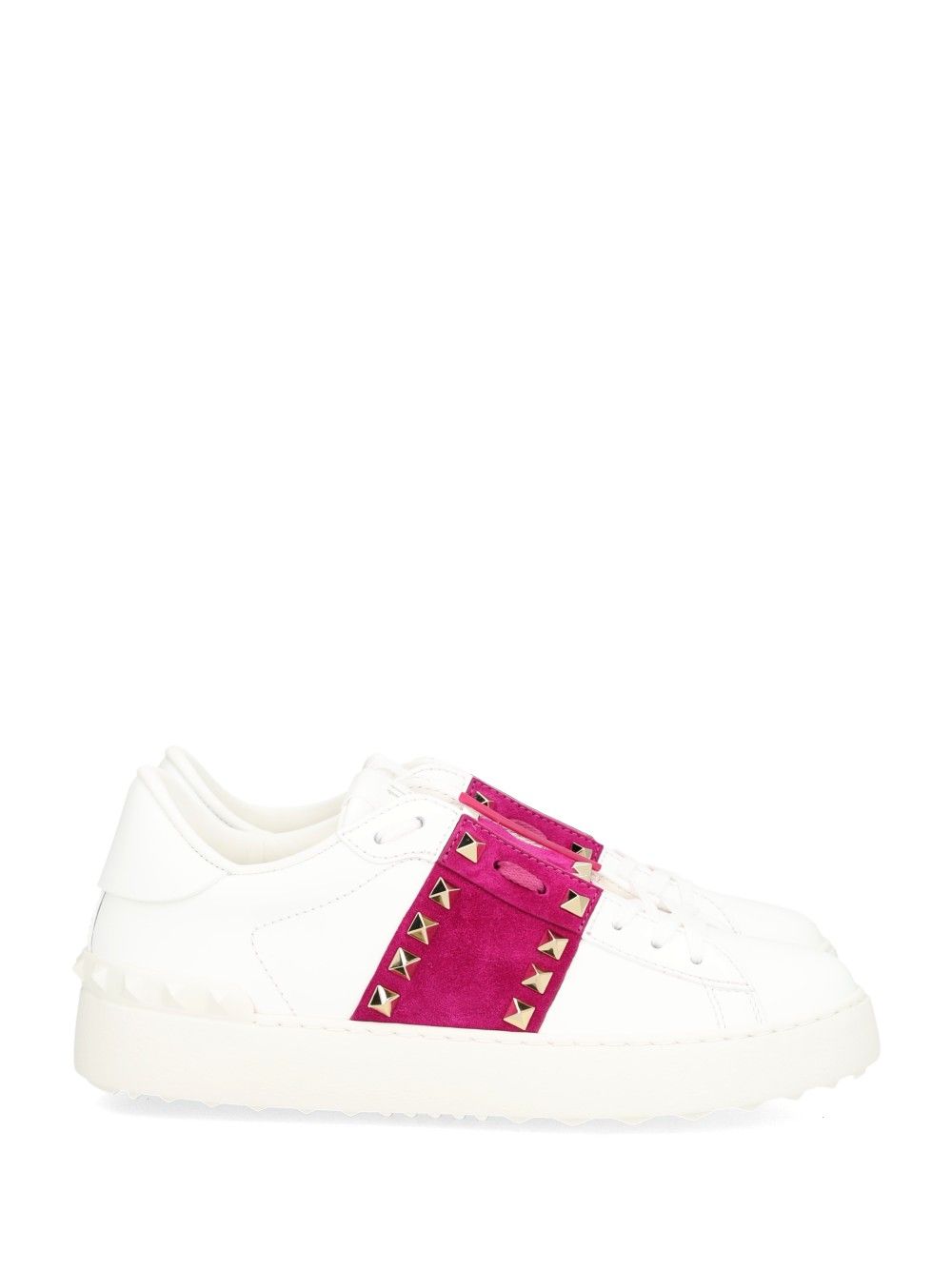 Valentino Garavani Rockstud Untitled Leather Sneakers - White | 47de0c19a85ba6a56ad48e23fca89596494d7119