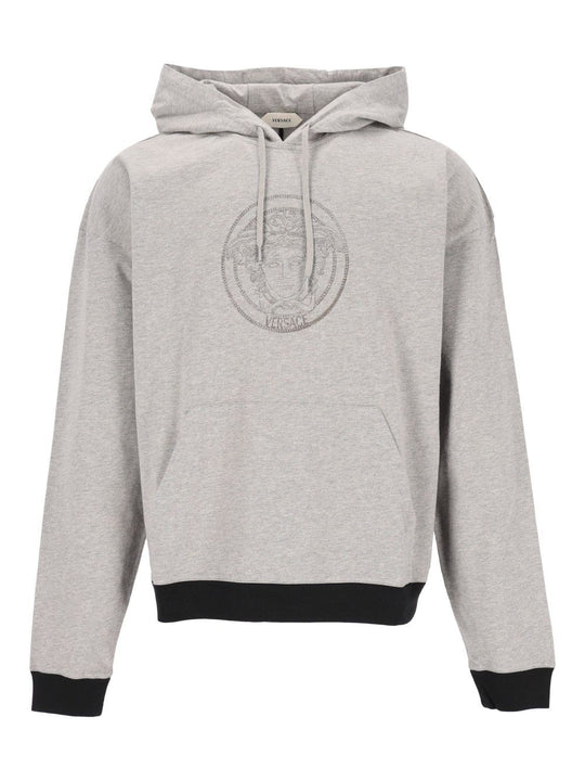 Cotton Jersey Sweatshirt With Print Sweatshirts Grey