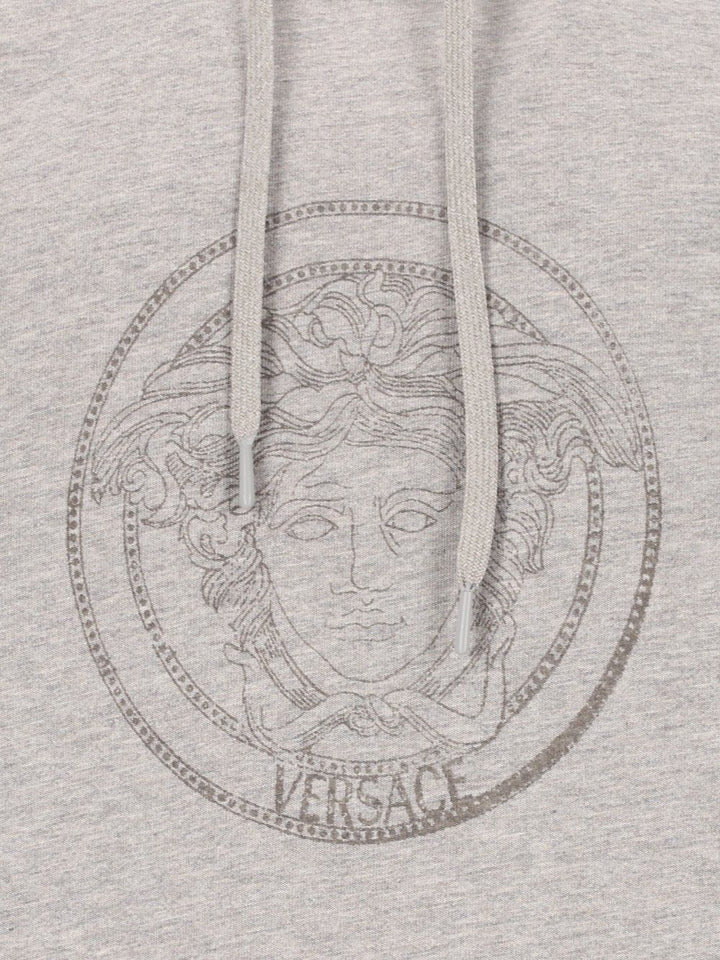 Versace Cotton Jersey Sweatshirt With Print Sweatshirts - Grey | 2fdbb64d0c22a2cc675059ccfaa90187f446cdfc