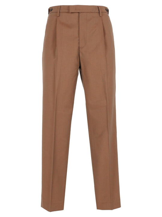 Pantalone Masco Albagio 100 Lana Trousers Brown