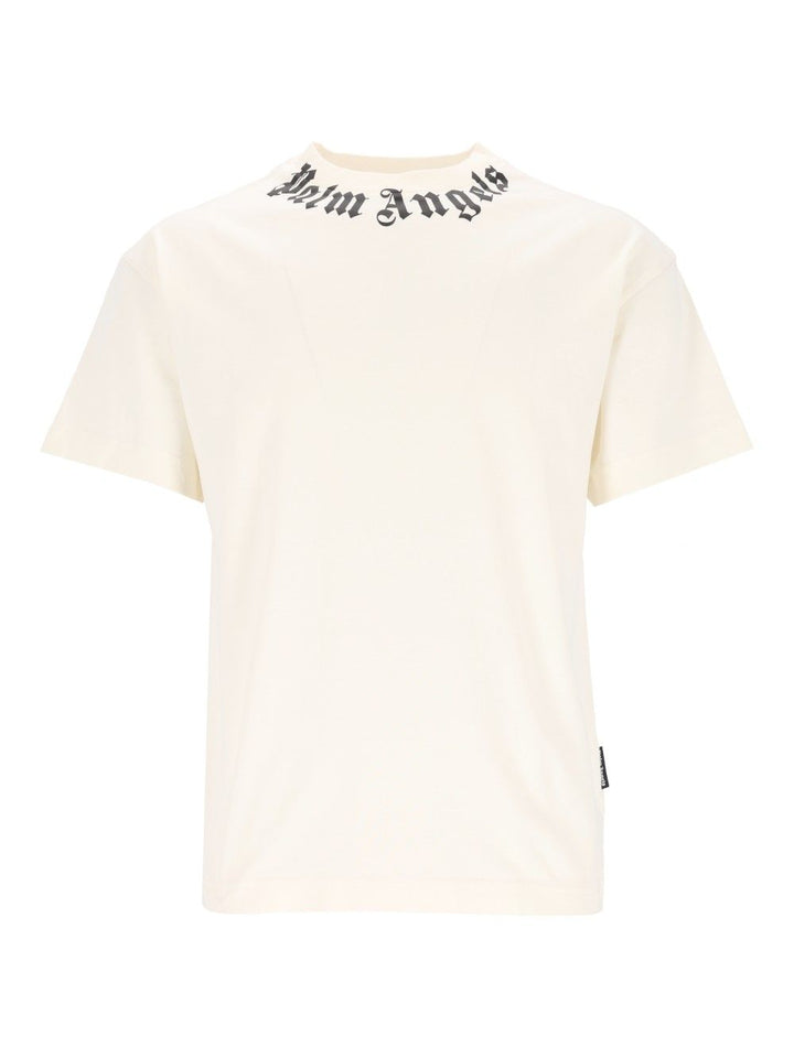 Palm Angels Neck Logo T-Shirt - White | 1540a77a3f9ecc89e6fdc4b78f35419855e66156