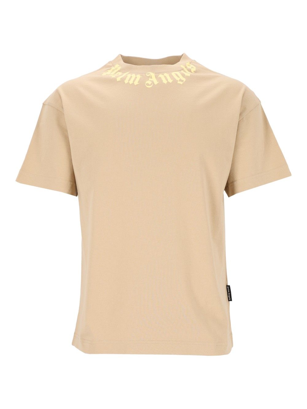 Palm Angels Neck Logo T-Shirt - Beige | 7db00c78648cf295a41c7baca06b8b2b28d0e488