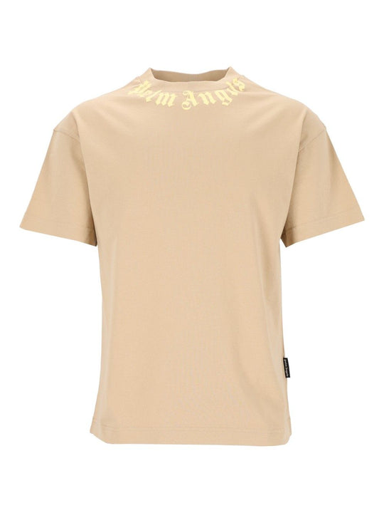 Neck Logo T-Shirt Beige