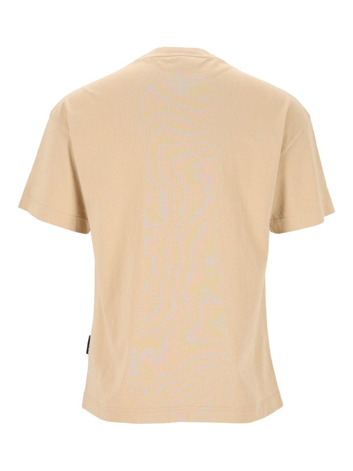 Palm Angels Neck Logo T-Shirt - Beige | d29659b7475ed141b7a8e1d29f2fbdad083acb44