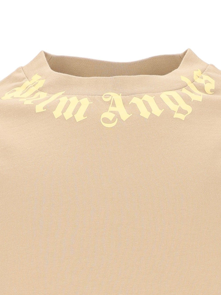 Palm Angels Neck Logo T-Shirt - Beige | df0c8f9616deb805253b6ceea1e2268d68ef44e7