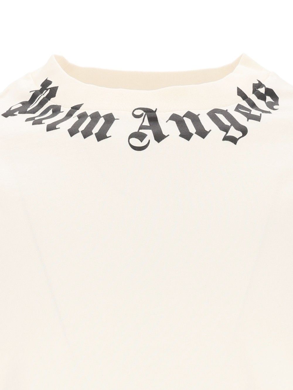 Palm Angels Neck Logo T-Shirt - White | 7857d6390ea3acb566c0f4290e110c58099583bd