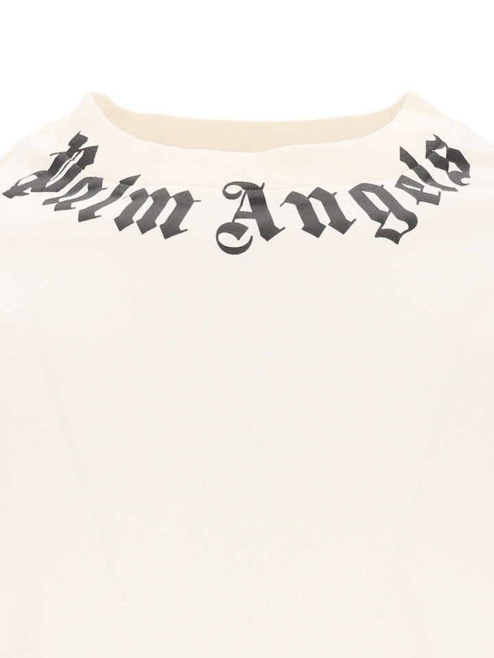Palm Angels Neck Logo T-Shirt - White | 7857d6390ea3acb566c0f4290e110c58099583bd