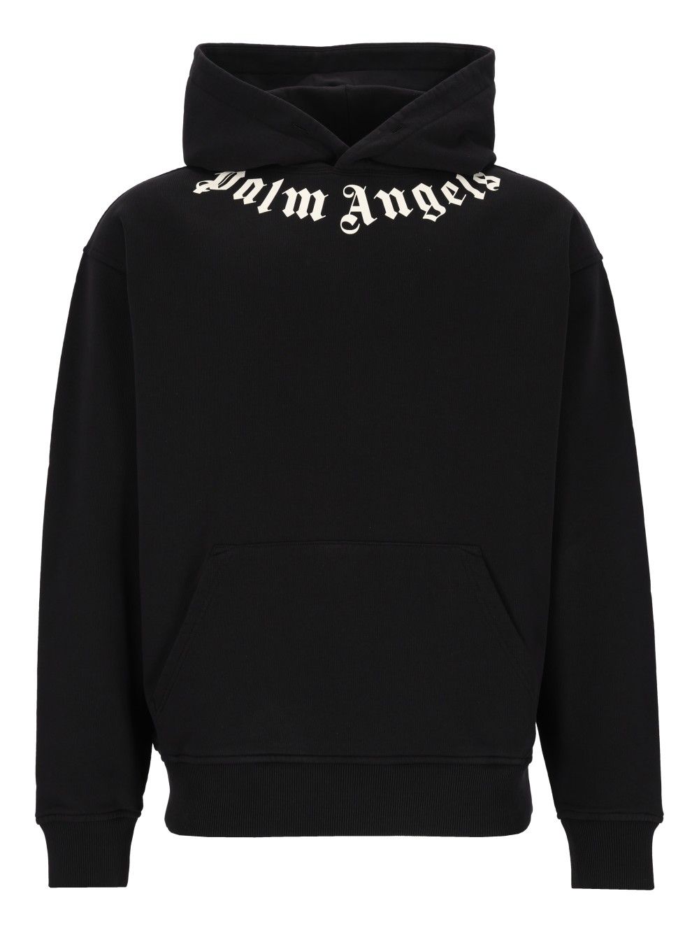 Palm Angels Neck Logo Hoodie Sweatshirts - Black | cbc41b270bbfea77f318bc703619aaad7d1a6bfa