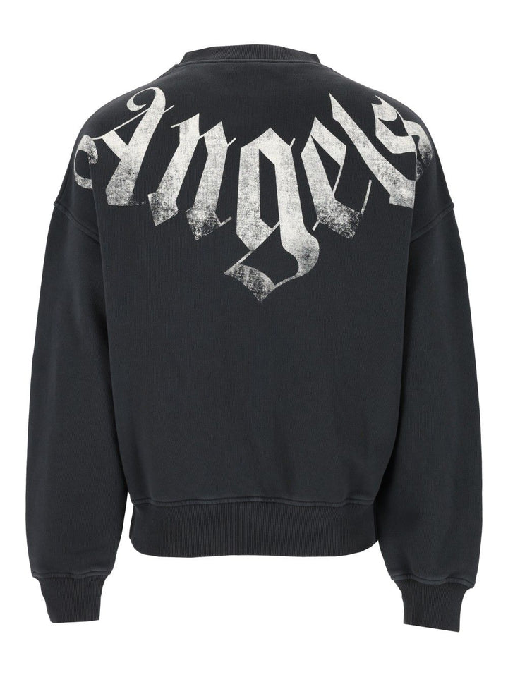 Palm Angels Sweatshirt With Lettering Sweatshirts - Black | 172c061c35a29782f5326cbd3b25732fef4b0d83