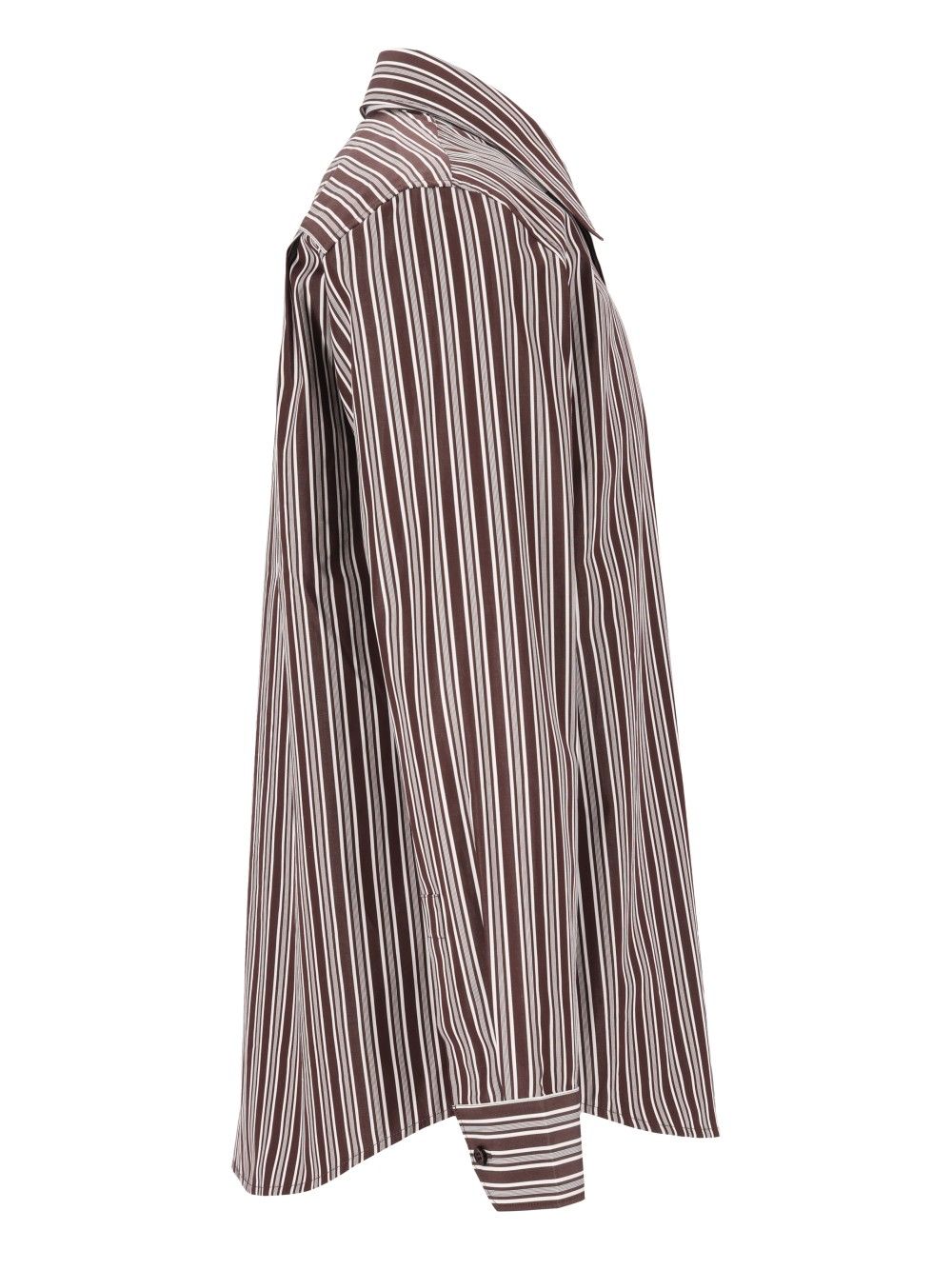 Saint Laurent Striped Cotton Poplin Shirt Shirts - Brown | c31f6f1ed66717524dfd0e8be59e84e5a848cea2