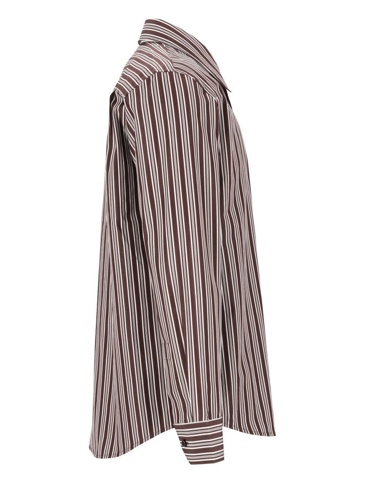 Saint Laurent Striped Cotton Poplin Shirt Shirts - Brown | c31f6f1ed66717524dfd0e8be59e84e5a848cea2