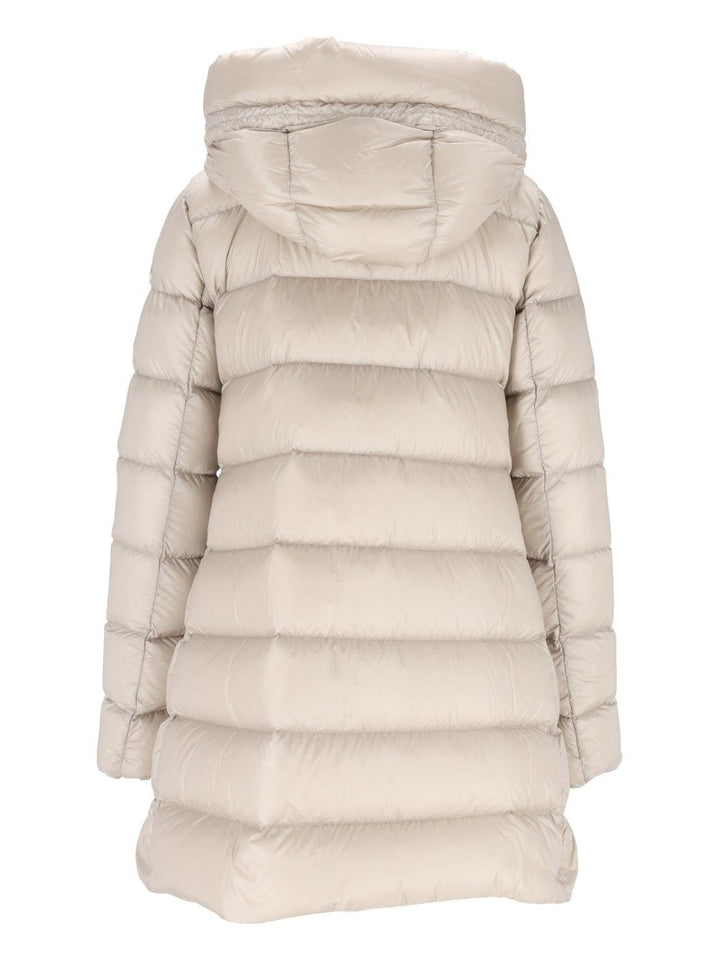 Moncler Suyenne Long Parka Jackets - White | b7940f0454d938134c3762ba4277d5460837ef57