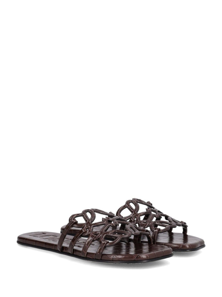 Loewe “Petal Anagram” Slides Sandals - Brown | dbec725c418aeef8122d5f2bb8392792209c86a8