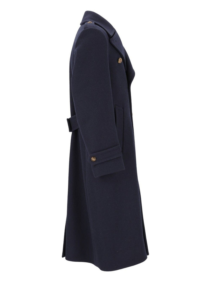 Dolce & Gabbana Double Breasted Marina Coat Coats - Blue | 26118989057345e782cb9e4ac6a3fc7698b1e5d1