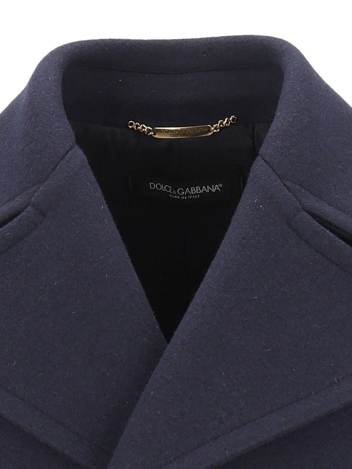 Dolce & Gabbana Double Breasted Marina Coat Coats - Blue | 647c2f714cf0f31697cc057f194ef792a3715c51