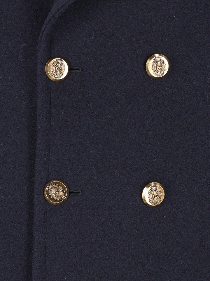 Dolce & Gabbana Double-Breasted Coat Coats - Blue | f0680e44a011c9127260c802c18ad3fb54ed4243