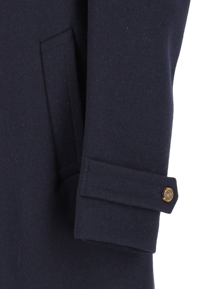 Dolce & Gabbana Double-Breasted Coat Coats - Blue | 8513b419dbdfd184a235bd79b54ebcf9c6f8112d