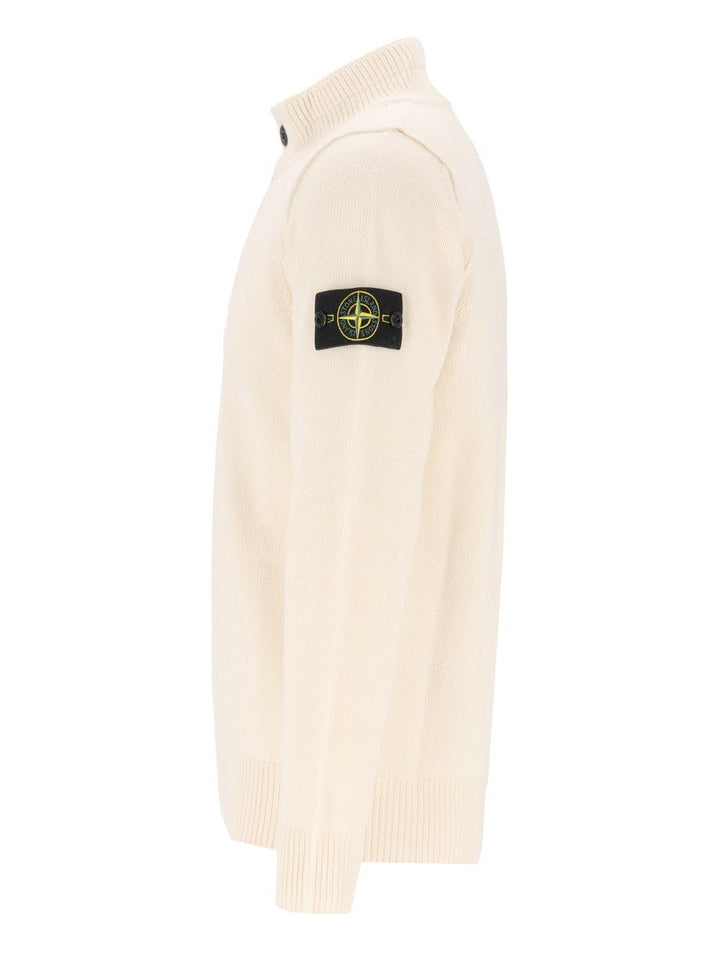Stone Island Short Zip Sweater Knitwear - White | 06f5c4c6fb72eaae6de251712e3ade644bda7677