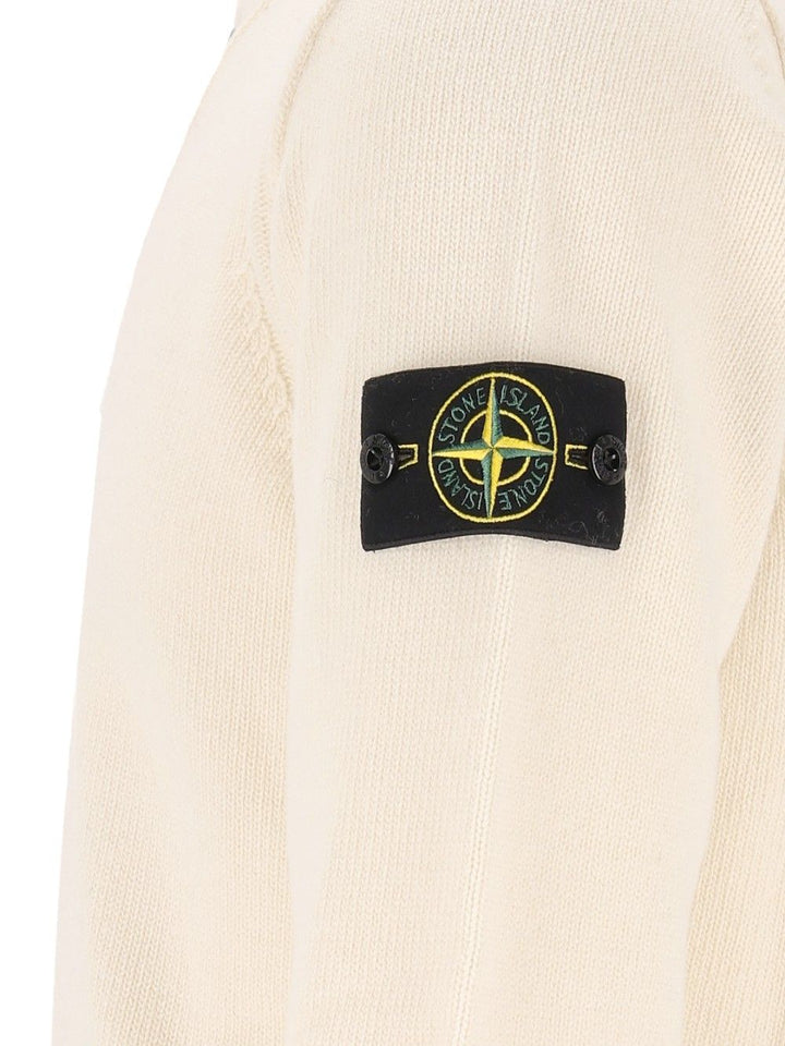 Stone Island Short Zip Sweater Knitwear - White | 7cc54bf8988e8315fbcbaa006696e8e7944fdde8