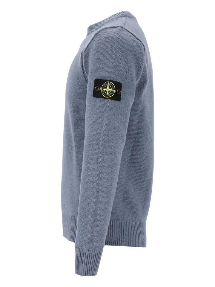 Stone Island Lambswool Crew Neck Sweater Sweatshirts - Blue | e1d884e2ab0d12f767193a0fa9771f27f48ddb1a