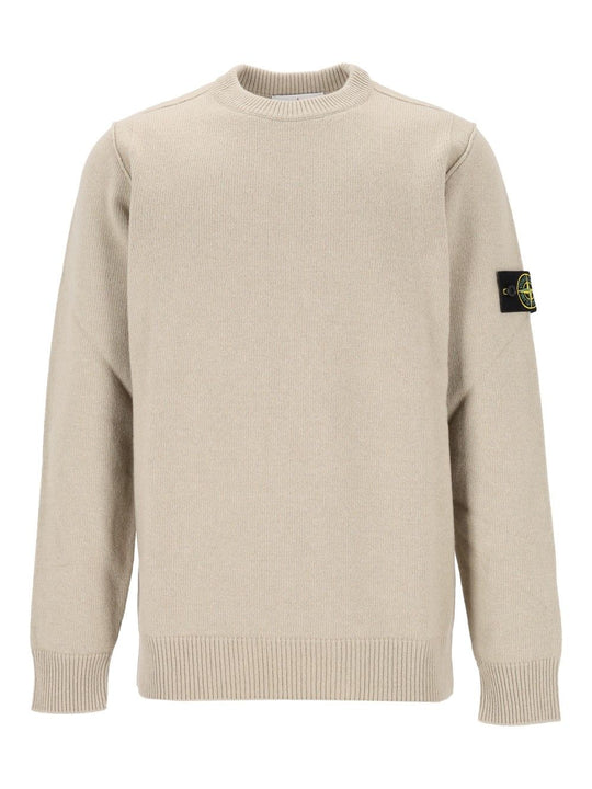 Lambswool Crew Neck Sweater Sweatshirts Beige
