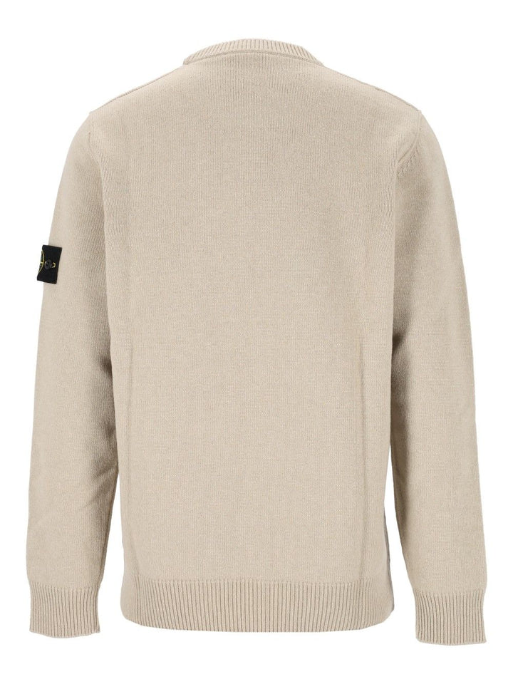 Stone Island Lambswool Crew Neck Sweater Sweatshirts - Beige | 1b6cc4ee2e0caa52b7b32a1630212fe79630ee8d