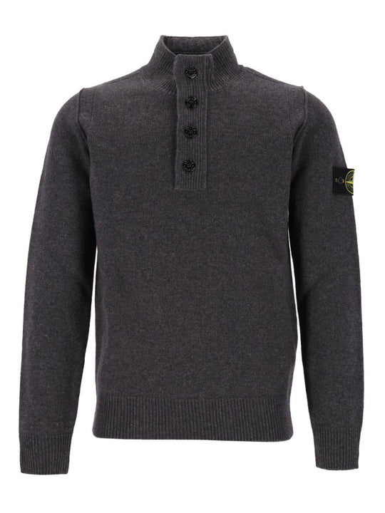 Short Zip Sweater Knitwear Grey