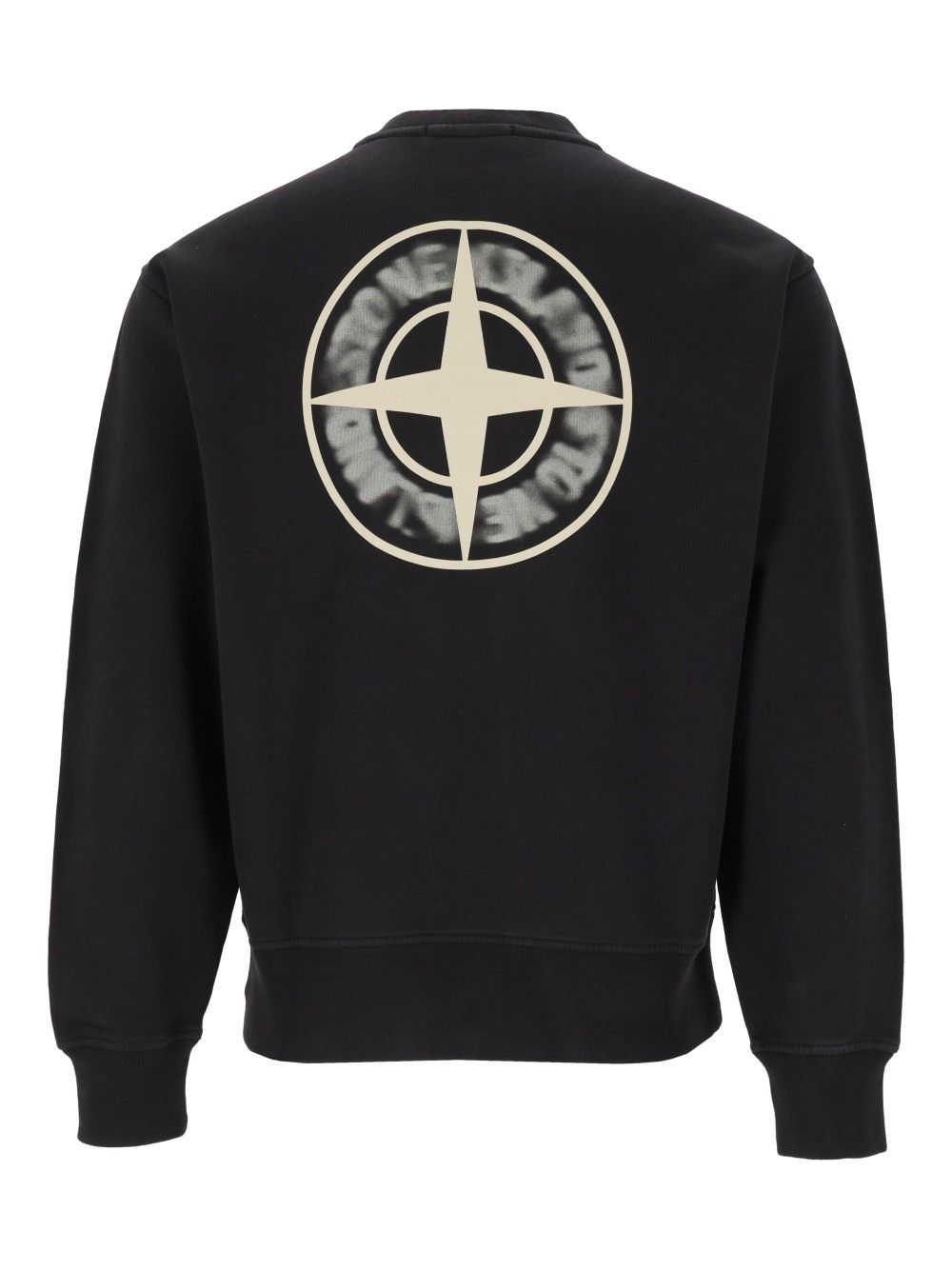 Stone Island Organic Cotton Fleece Crewneck Sweatshirt Sweatshirts - Black | 3e141387a4d35924bda5ef971660405e7673c579
