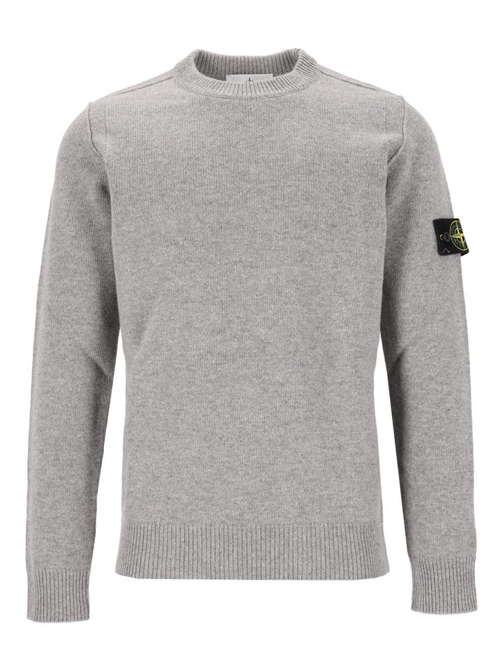 Stone Island Lambswool Crew Neck Sweater Sweatshirts - Grey | 25cc80389a2b1214b24b7074d46cc16a89d96ceb