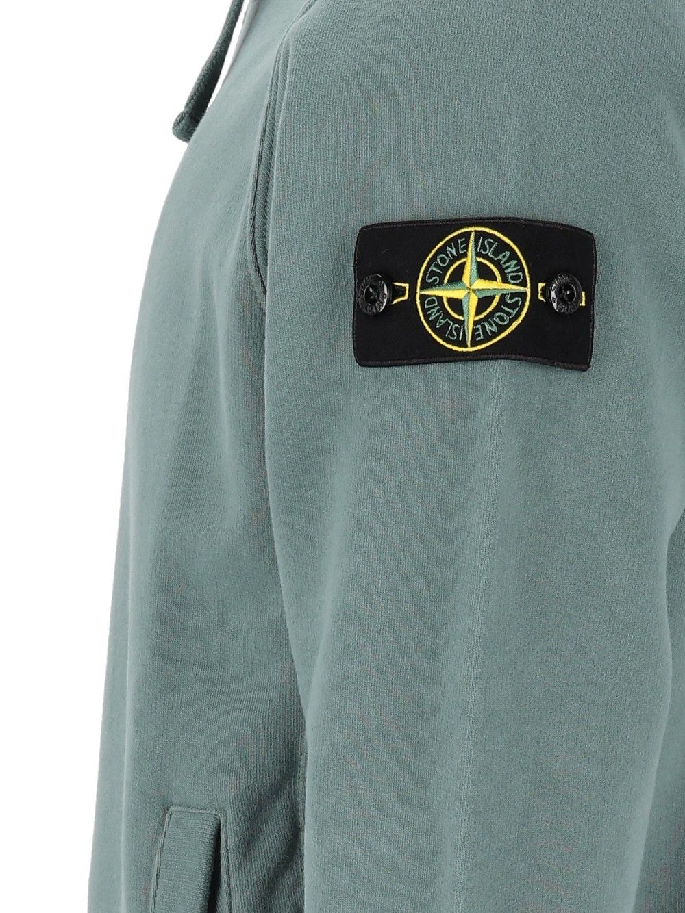 Stone Island Brushed Organic Cotton Hoodie Sweatshirts - Green | 430de80ac9fbc7265c19e494612f1bc2d7f1948e