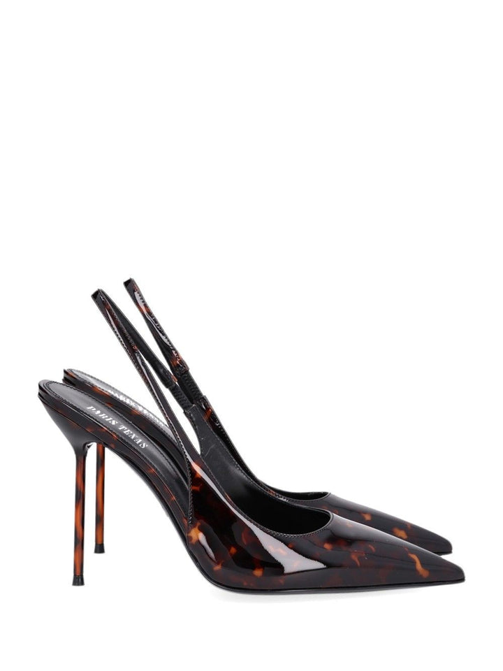 Paris Texas Lidia Slingback Printed Patent Pumps - Brown | e9dbc23094c1782851ac9f9773bd87ddd32765c0