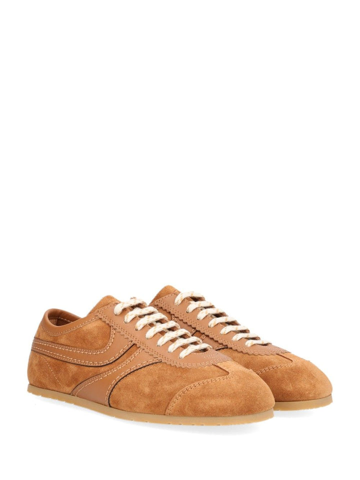 Dries Van Noten Suede  With Nappa Upper And Thin Signature Sole Sneakers - Beige | 691e5f898b45c750479507aea5194e6b3bc9d640