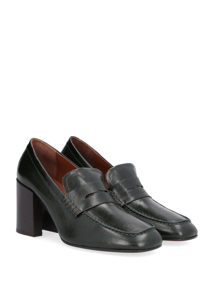 Dries Van Noten Leather Slip-On Mules With Black Heel Pumps - Green | d16b33d543f8ca192822374c49ac7572a652cb5b