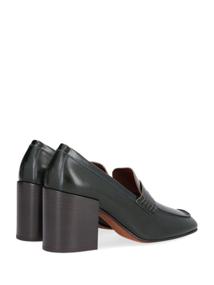 Dries Van Noten Leather Slip-On Mules With Black Heel Pumps - Green | 0a8da6157a6c673f503c58f8b8bb1bf34e2dad7e