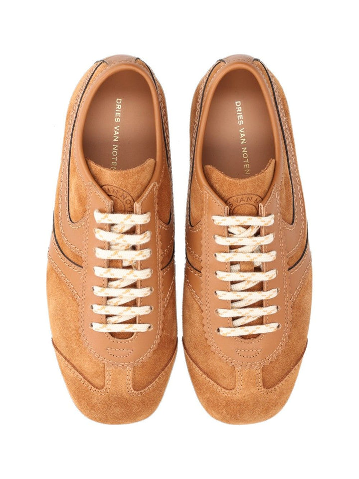 Dries Van Noten Suede  With Nappa Upper And Thin Signature Sole Sneakers - Beige | 521de875fc307fee2af4b4272a70af83b4beb12f