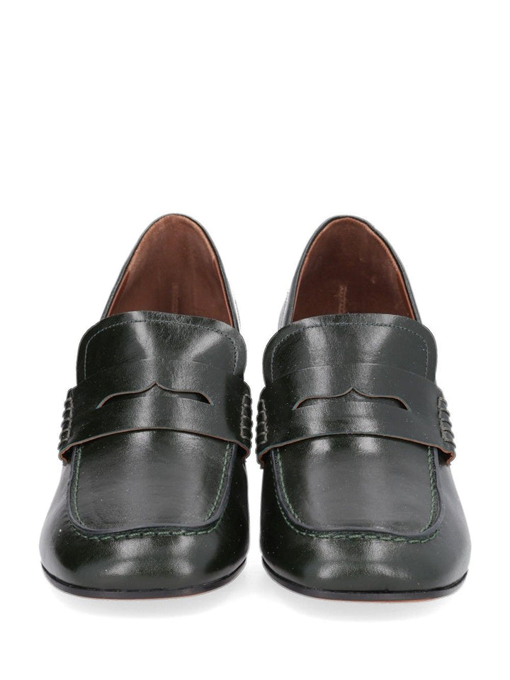 Dries Van Noten Leather Slip-On Mules With Black Heel Pumps - Green | e916dee1c8cd6ef51cdde39220aded3fade970c9