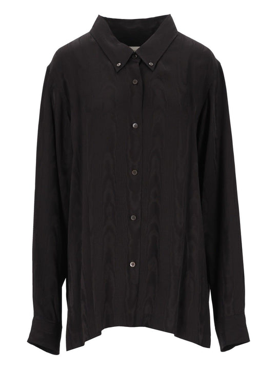 Cheers Moire Viscose Shirt Shirts Black