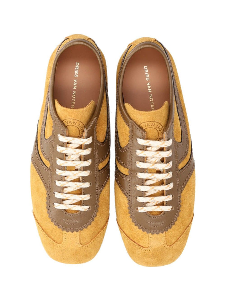 Dries Van Noten Suede  With Nappa Upper And Thin Signature Sole Sneakers - Beige | b3842fe5134a0a93a8afafbcc488e2468ec61f82