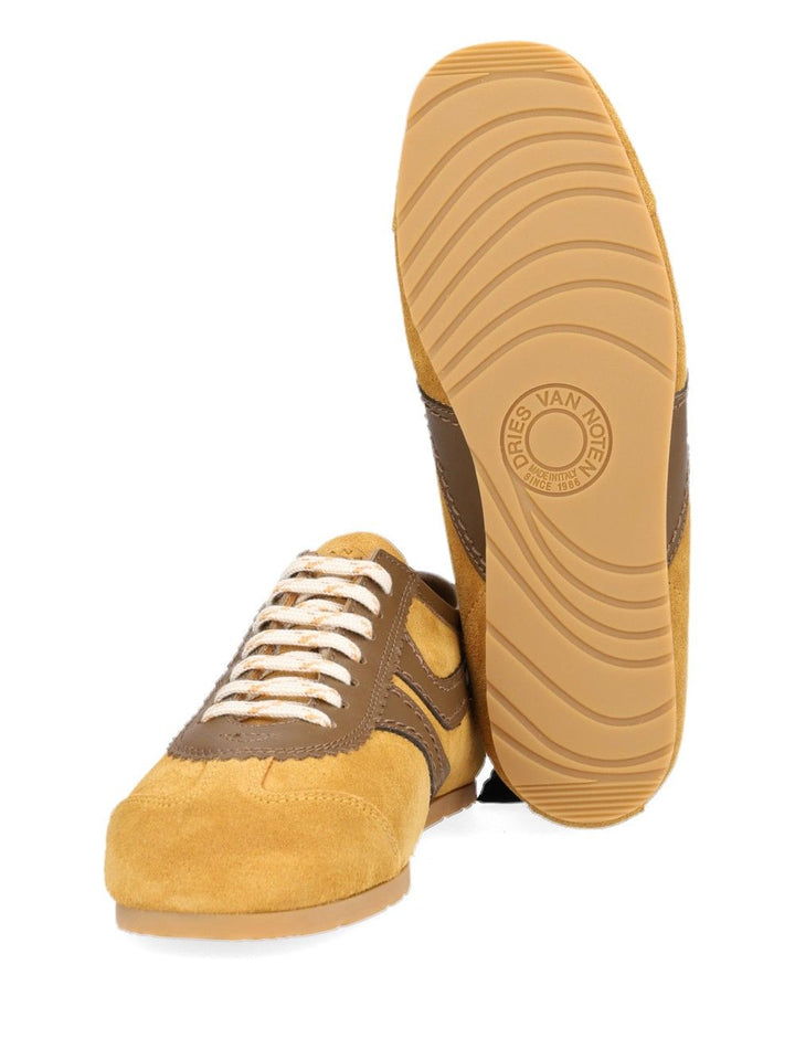 Dries Van Noten Suede  With Nappa Upper And Thin Signature Sole Sneakers - Beige | 6a5310e7eac28834f2e27db6b6245fe14486f57d