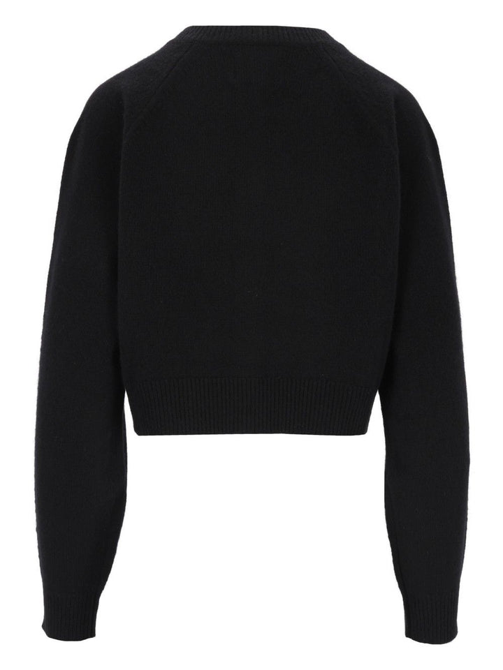 Loulou De Saison Heike Cashmere Cropped Cardigan Knitwear - Black | 2f9af44e021651204efad8dd0b7e12809d7f9b5a