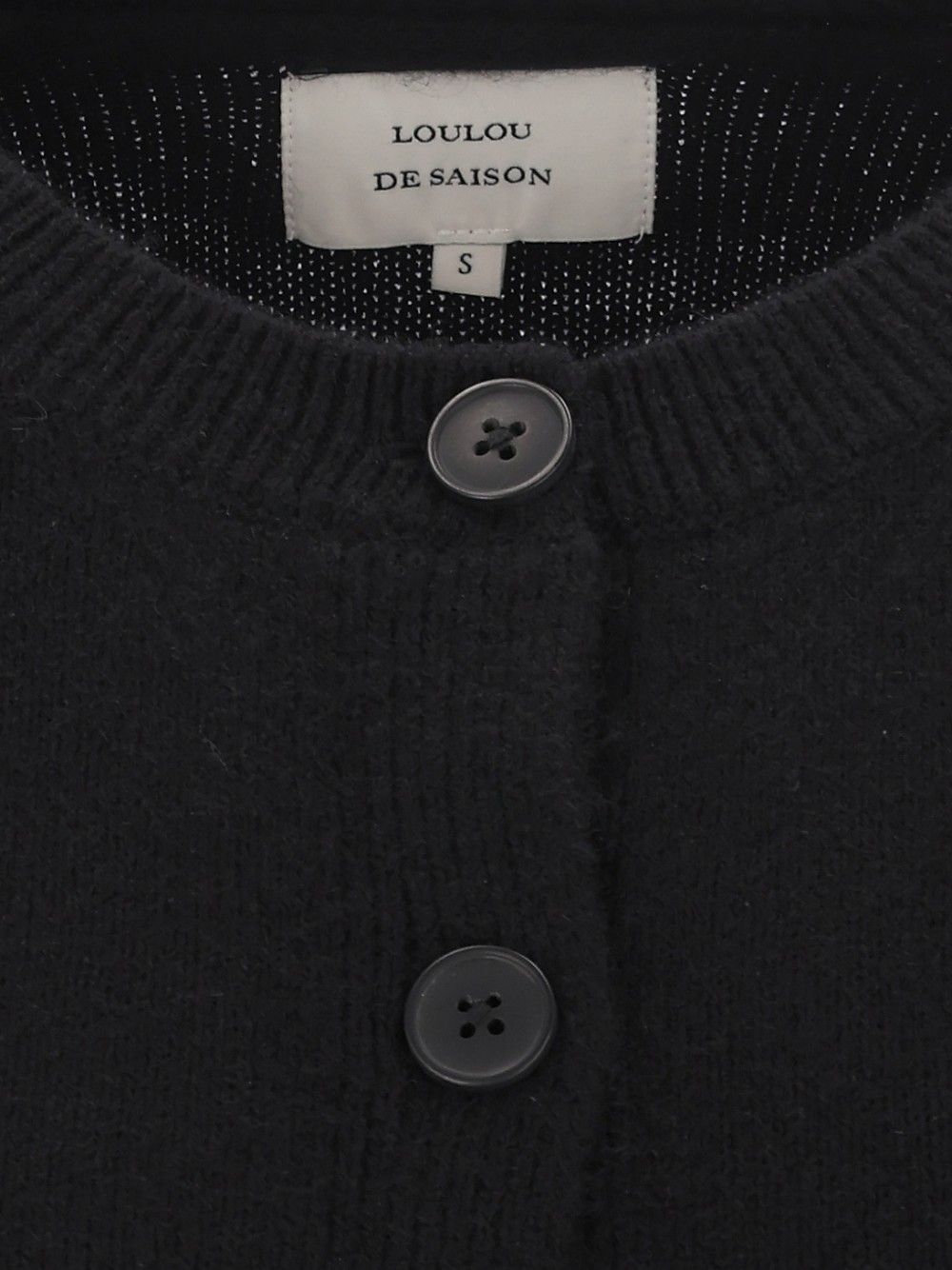 Loulou De Saison Heike Cashmere Cropped Cardigan Knitwear - Black | 9b28338783b614040094217f2b3973155eca7369
