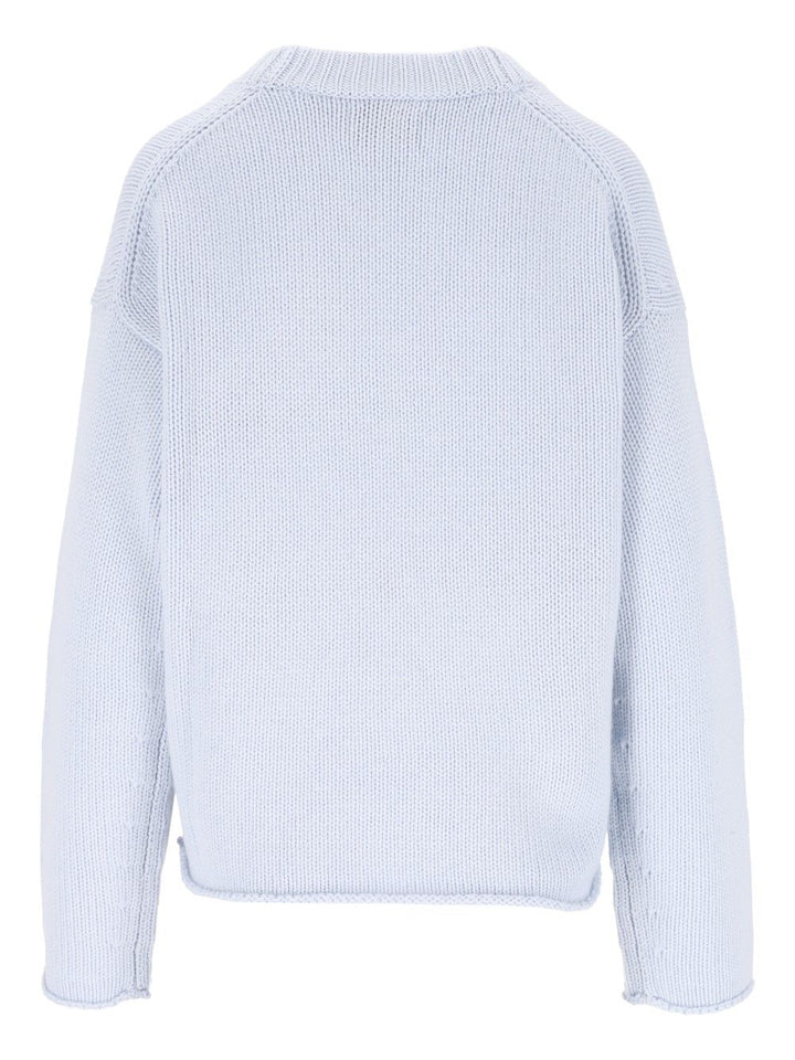 Loulou De Saison Derry Cashmere U-Neck Sweater Knitwear - Light blue | d17bc420fbd28f23fa3abc34d905cf210525e2a7